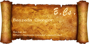 Beszeda Csongor névjegykártya